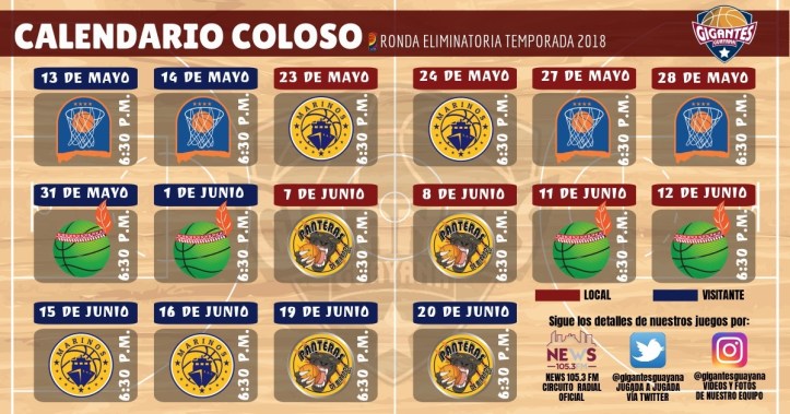 CALENDARIO OFICIAL GIGANTES DE GUAYANA 2018 (1).jpg